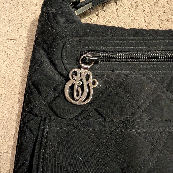 Vera Bradley Large Quilted Crossbody Hipster Black - Picture 4 of 5